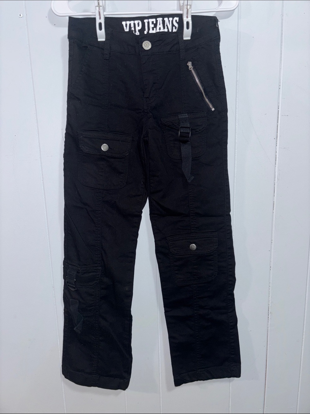 VIP Black Men's Cargo Pants with Multi-Pocket Design